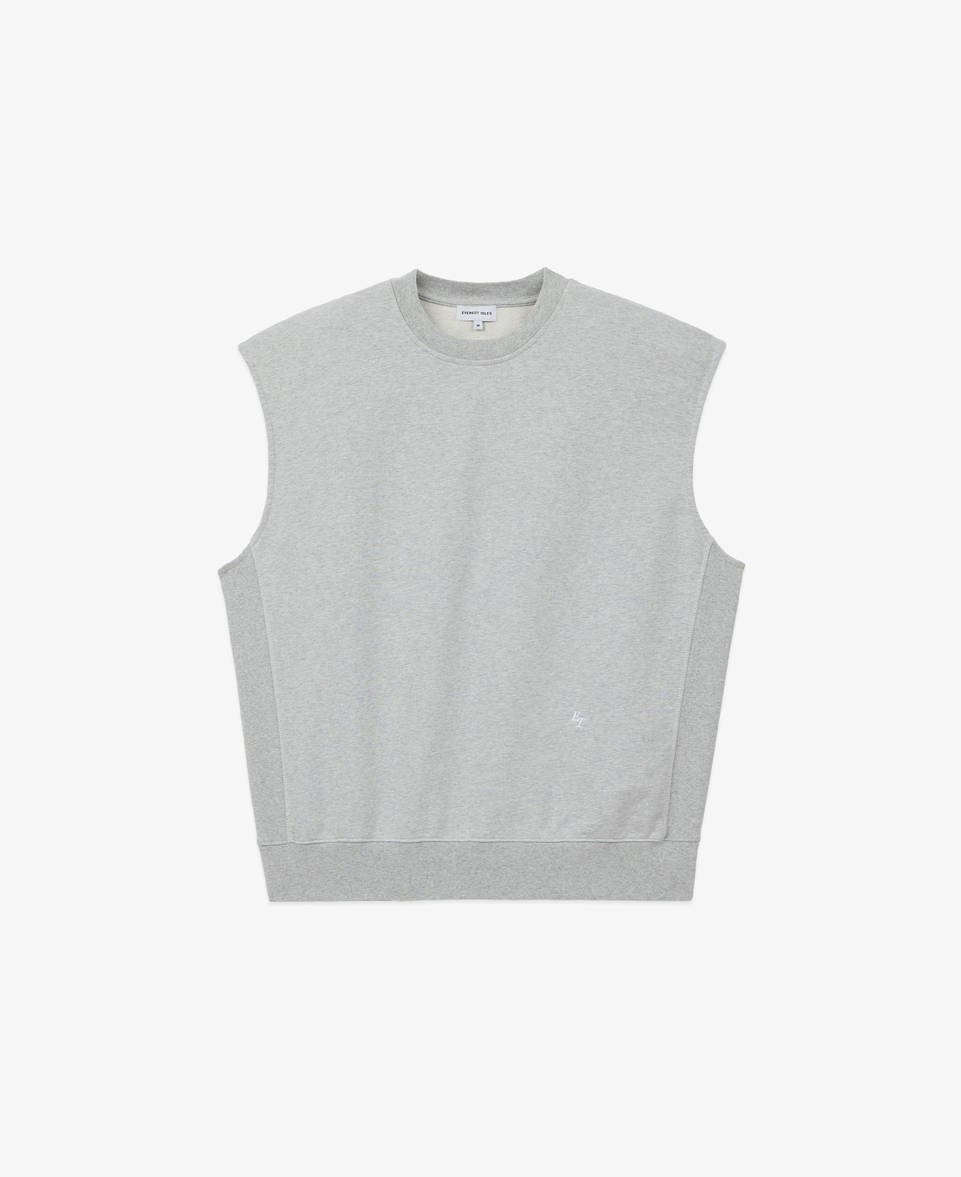 EI Monogram Fleece Cutoff Crewneck - Heather Grey