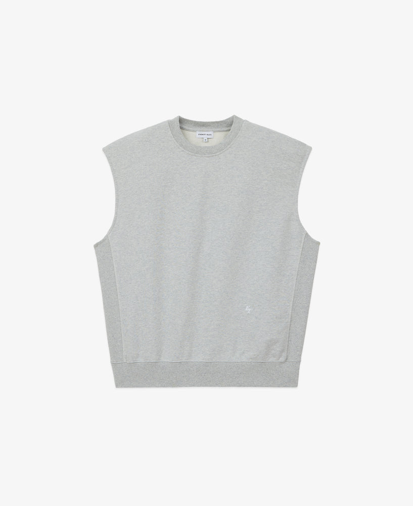 EI Monogram Fleece Cutoff Crewneck - Heather Grey