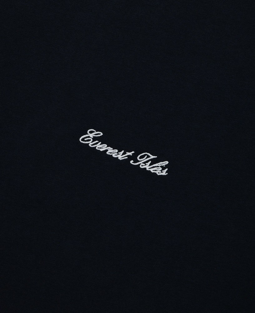 Embroidered Script Tee L/S - Black