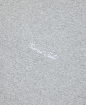 Embroidered Script Tee L/S - Heather Grey