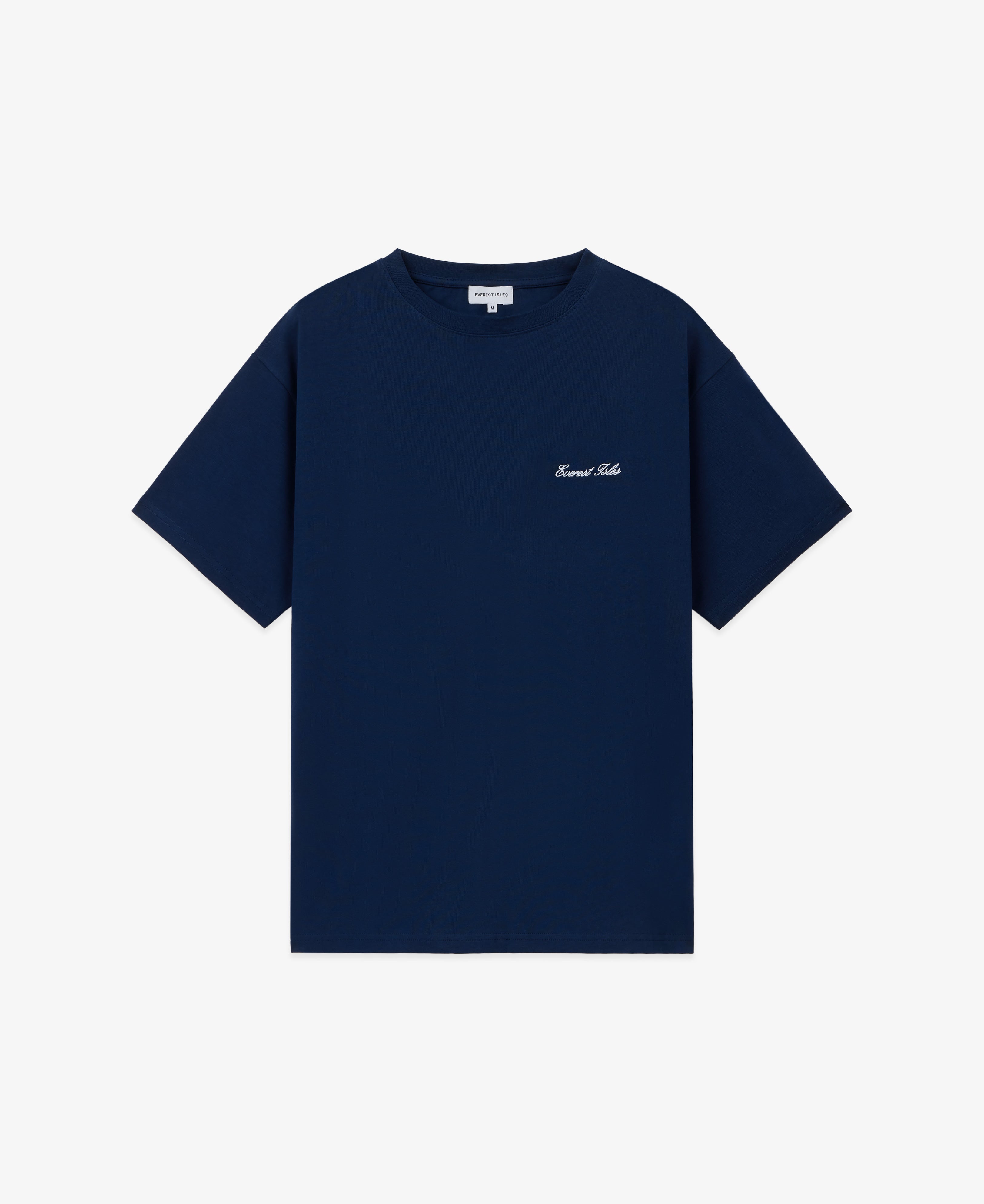 Embroidered Script Tee S/S - Navy